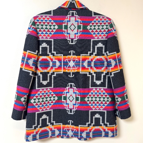Vntg Pendleton Knockabouts Southwest Wool Blazer Southwestern Blanket USA sz M - Picture 2 of 15